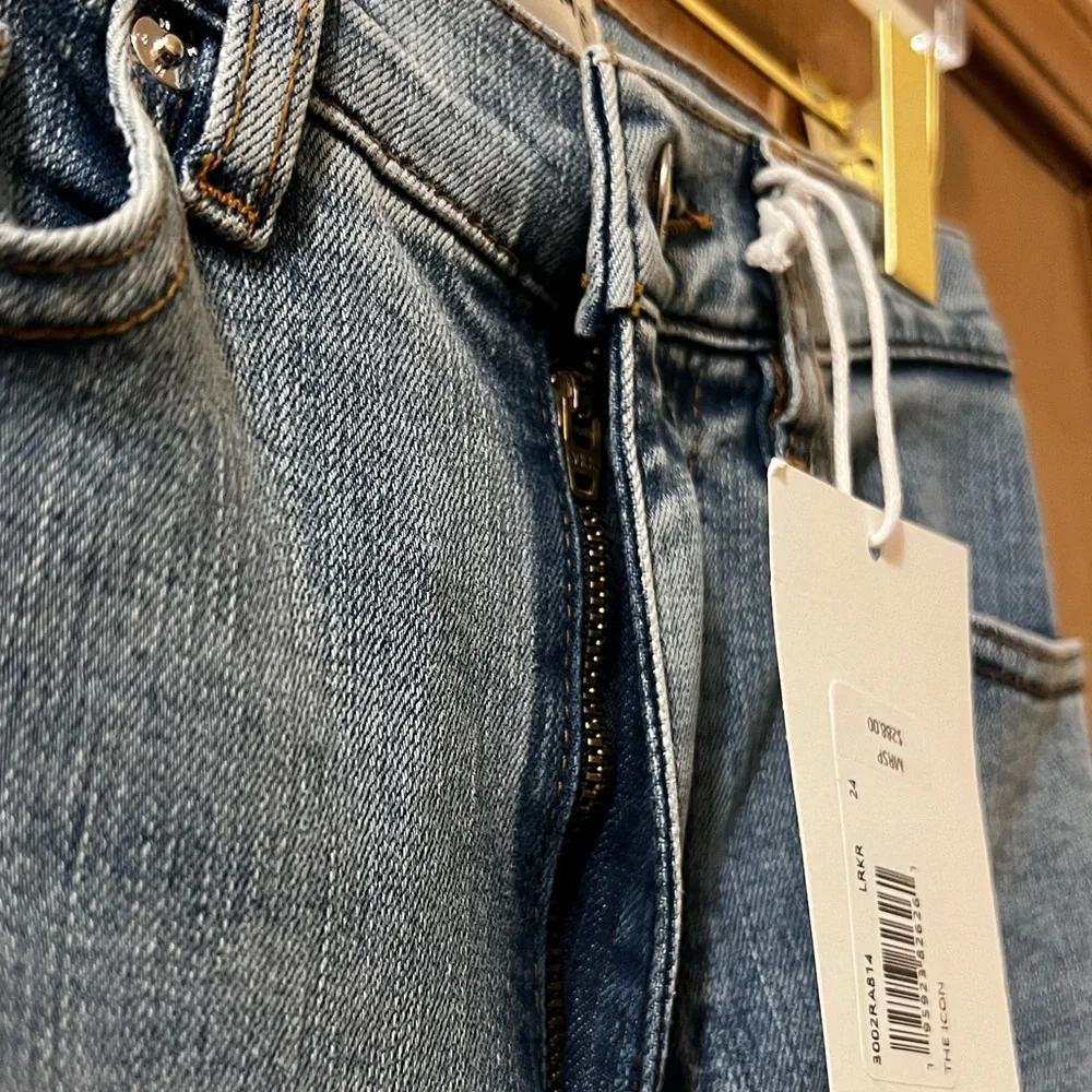 Frame Denim Jeans Icon‎ Flare Raw Hem Wide Leg Sz 24 - Picture 11 of 16